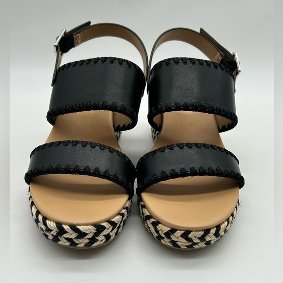 DV by Dolce Vita Black Vegan Wedge Sandals Size 8 NWB - Picture 5 of 12